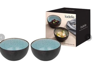 2PK Fusion Stoneware Dip Server Round Teal
