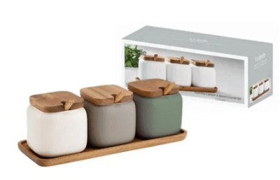 Essentials Assorted Canister + Spoon Counter Set