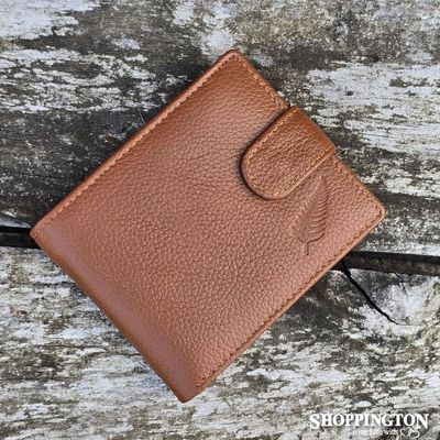 Men&#039;s Leather Wallet - Small Fern / Coffee