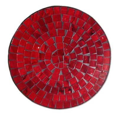 Mosaic Placemat Round 30cm / Red