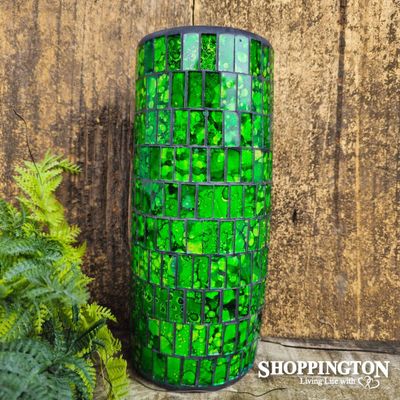 z 30cm Mosaic Vase Cylinder / Lime