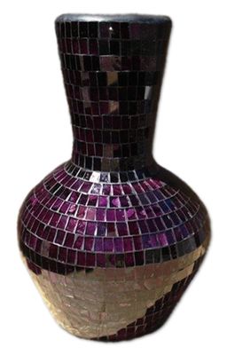 z 30cm Mosaic Vase / Purple