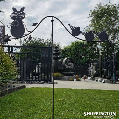 Balancing Metal Garden Art / Cat and Mouse