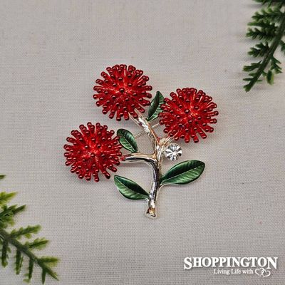 Brooch - Red Pohutukawa Brooch