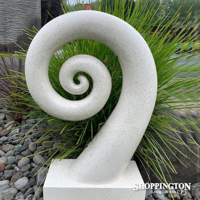Garden Sculpture - Terrazzo Koru / White 60cm