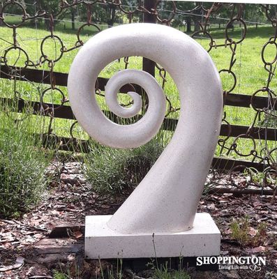 Garden Sculpture - Terrazzo Koru / White 60cm