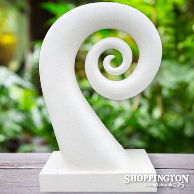 Garden Sculpture - Terrazzo Koru / White 60cm