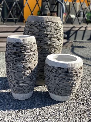 Garden Pot - Slate Stone Pot Round - 40cm