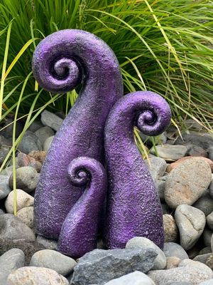 Pottery Koru (Set of 3) / Purple