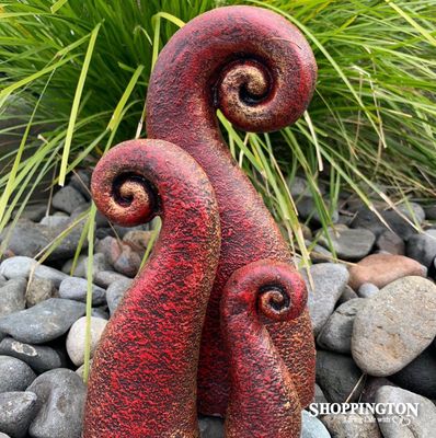 Pottery Koru (Set of 3) / Red