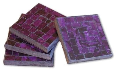 Mosaic Coasters (Set of 4) / Purple