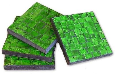 Mosaic Coasters (Set of 4) / Green