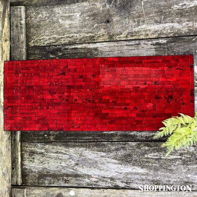 Mosaic Table Runner 80 x 30cm / Red