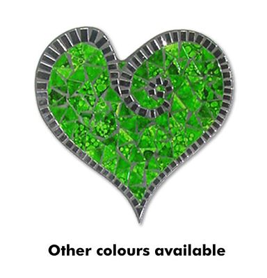 z Abstract Mosaic Heart with Mirror Trim / Green