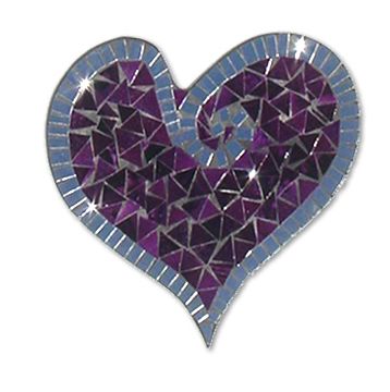 z Abstract Mosaic Heart with Mirror Trim / Purple