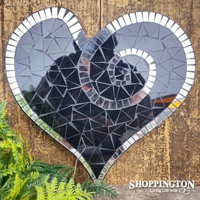 z Abstract Mosaic Heart with Mirror Trim / Black