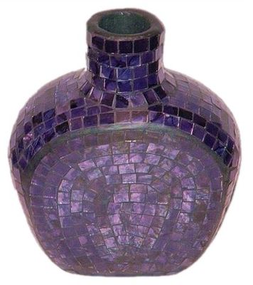 z 30cm Mosaic Squat Vase / Purple