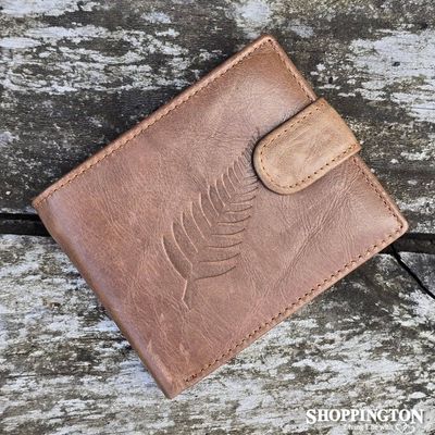Men&#039;s Leather Wallet - Large Fern / Brown