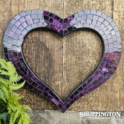 z Mosaic Heart Outline / Purple