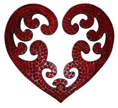 z Mosaic Koru Heart / Red