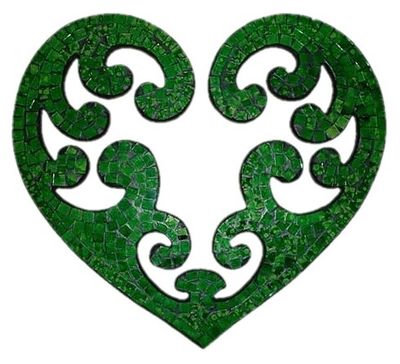 z Mosaic Koru Heart / Green