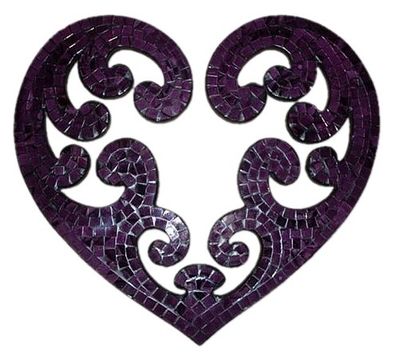 z Mosaic Koru Heart / Purple
