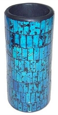 z 30cm Mosaic Vase Cylinder / Turquoise