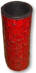 z 30cm Mosaic Vase Cylinder / Red