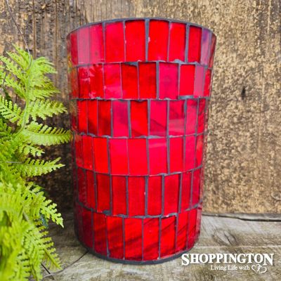 z Mosaic Utensil Holder 15cm / Red