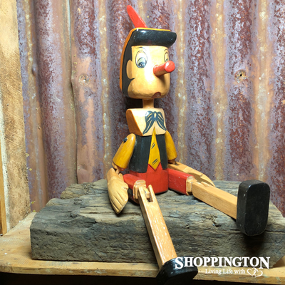Pinocchio Sitting Rustic / 50cm