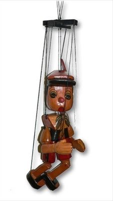 Rustic Pinocchio on String / 30cm
