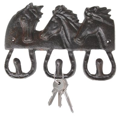 Cast Iron Triple Horse Head Hook