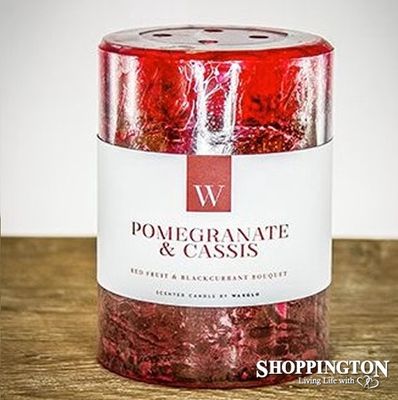 W Scented Candle 7cm x 7.5cm - Pomegranate &amp; Cassis