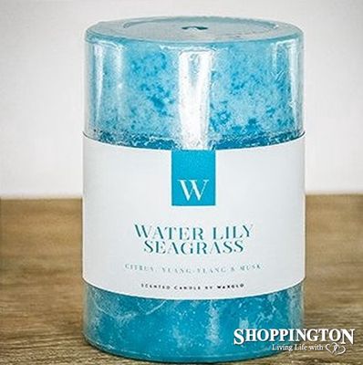W Scented Candle 7cm x 7.5cm - Waterlily Seagrass
