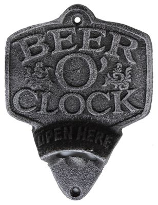 Cast Iron Beer O Clock Bottle Opener