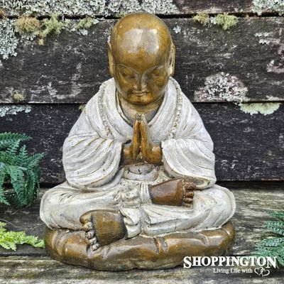 Shaolin Buddha Monk 25cm / Gold &amp; Cream