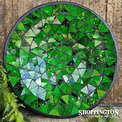 z Mosaic Bowl / Green Glitter 30cm