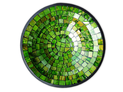 z Mosaic Bowl / Green Glitter 40cm