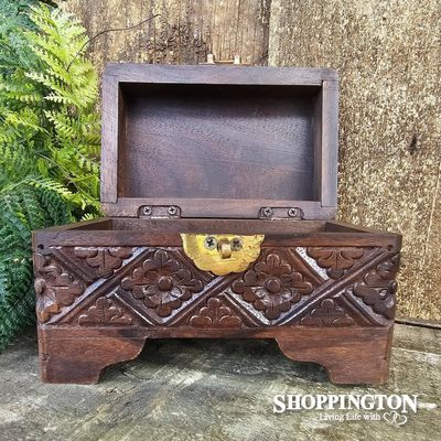 Jewellery Box - Carved Wooden Jewellery Box - 30cm x 20cm