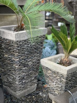 Garden Pot - Grey River Stone Pot - 30cm x 35cm