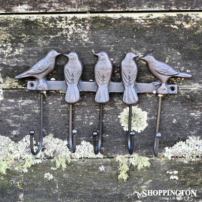 Cast Iron 5 Birds Hook