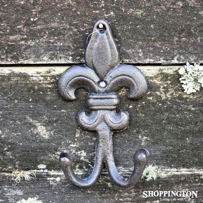 Cast Iron Fleur Double Coat Hook