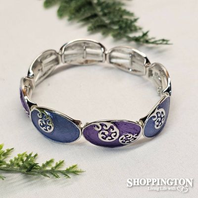 Bracelet - Oval Koru Bracelet - Purple