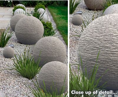 Garden Sculpture - Concrete Ball (Grey) 60cm