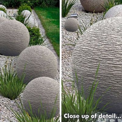 Garden Sculpture - Concrete Ball (Grey) 60cm