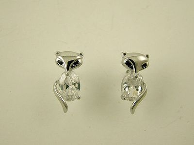 Earrings - Zircon Fox Studs