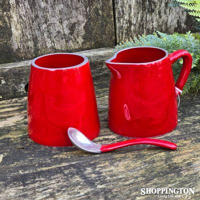 Aluminium Milk Pot and Sugar Pot / Red