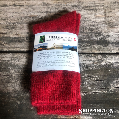 Possum Merino - Dress Socks / Red