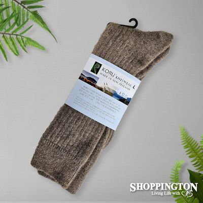 Possum Merino - Ribbed Socks / Mocha