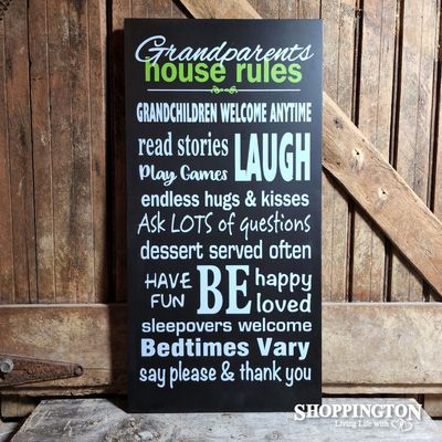 Grandparents House Rules - Large Novelty Wall Art